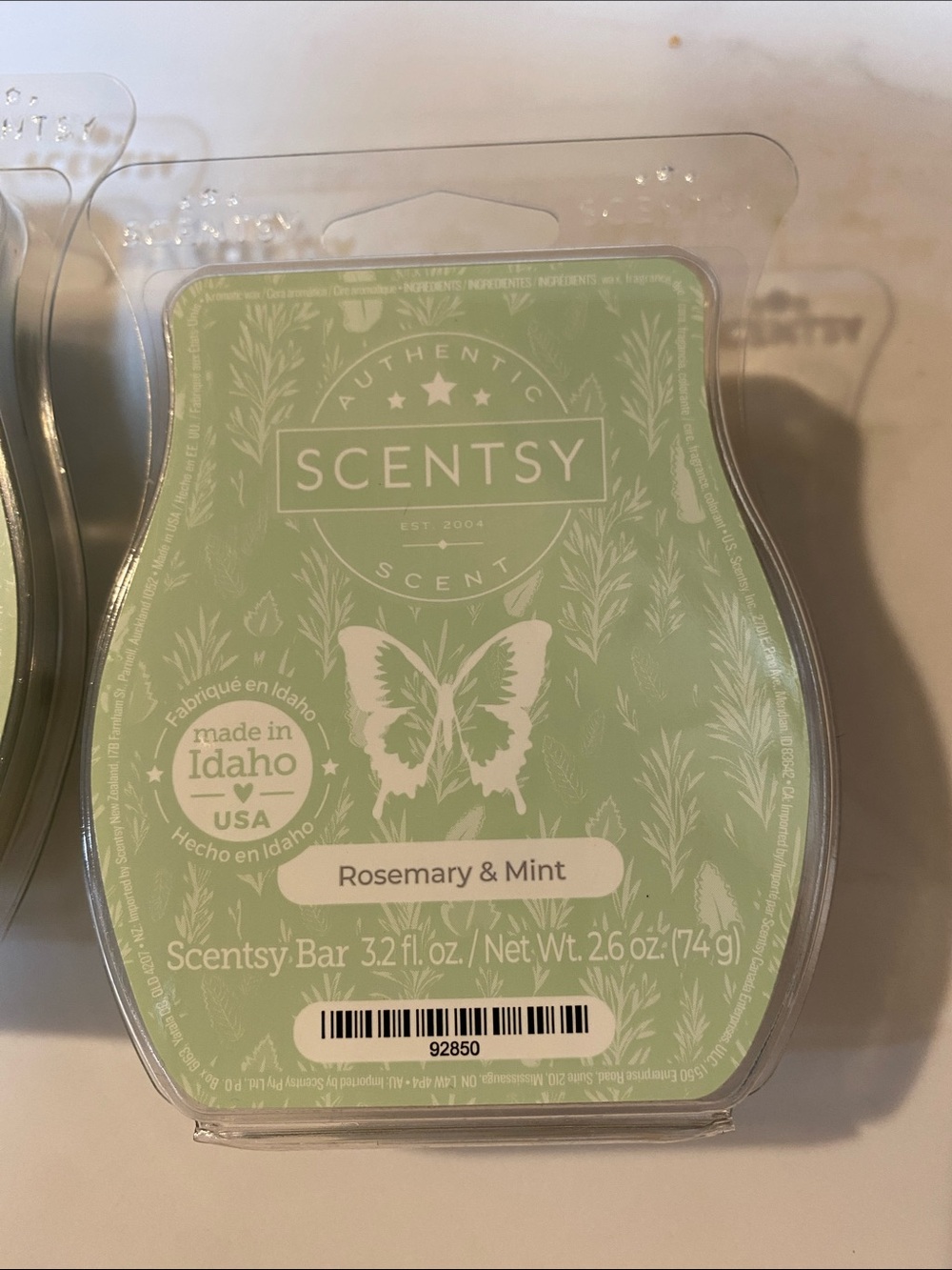 2 Scentsy Rosemary & Mint Wax Bar